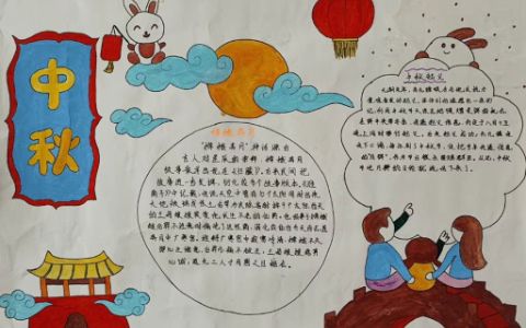 2022中秋节·月圆人团圆手抄报(图片4张）+文字素材